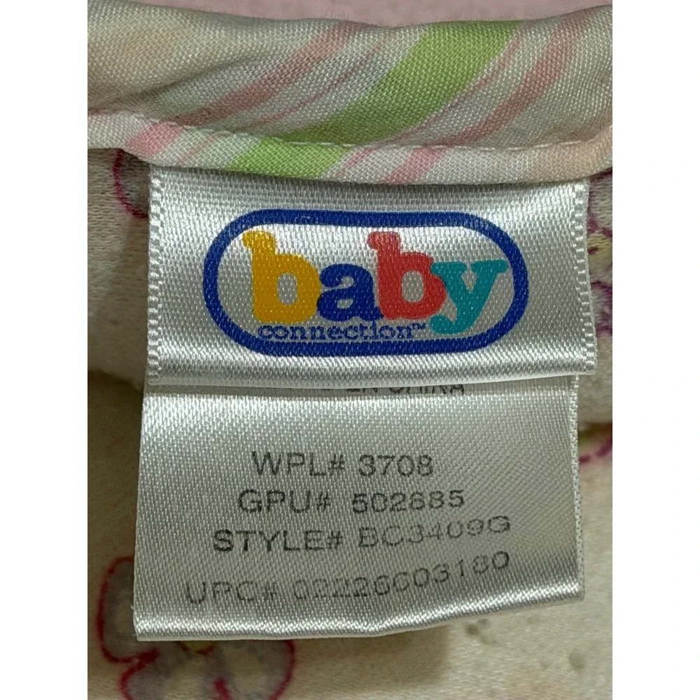 Baby Connection Pink Fleece Blanket Flower Butterfly Bee Gingham Trim BC3409G
